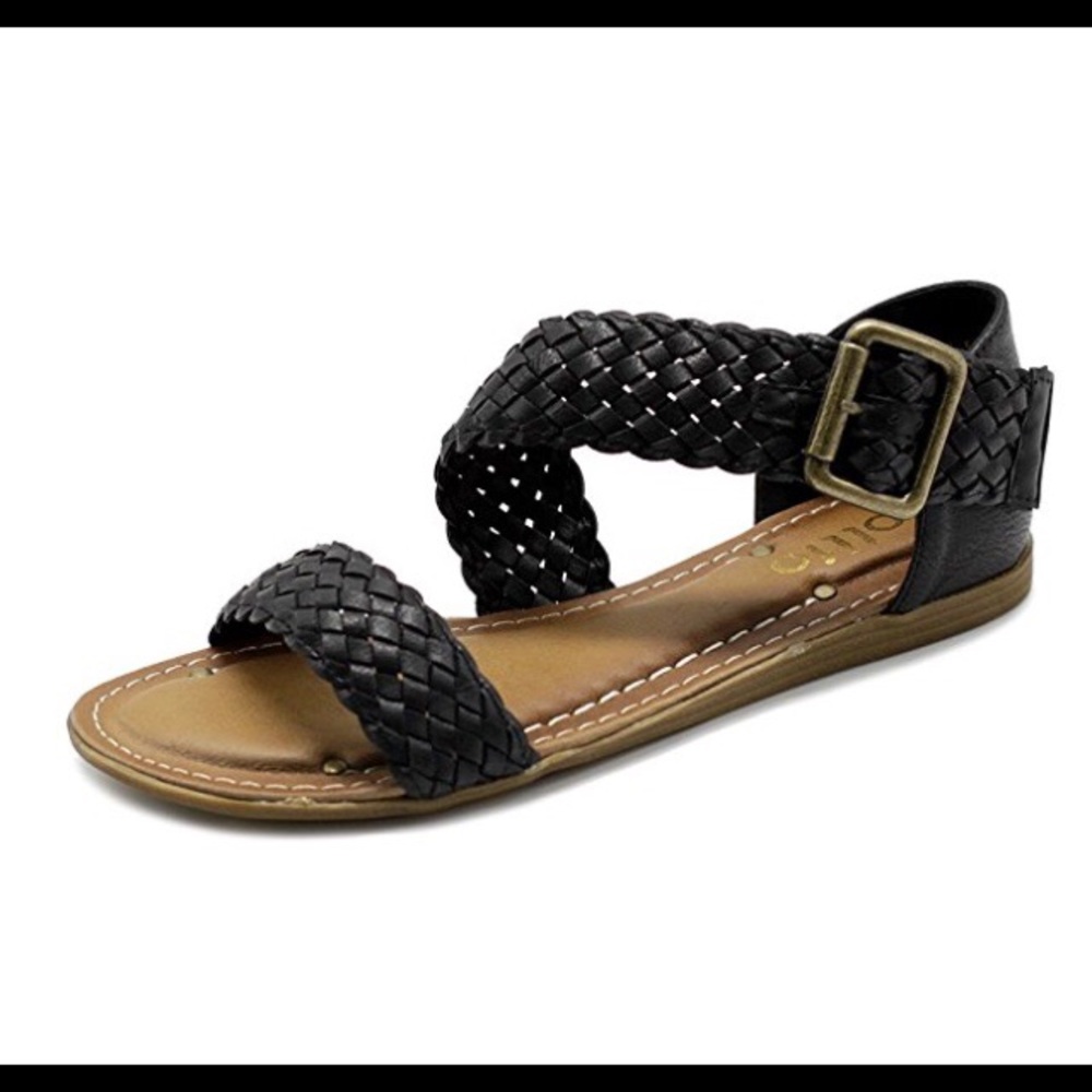 NWOB Braided Side Buckle Flat Sandal